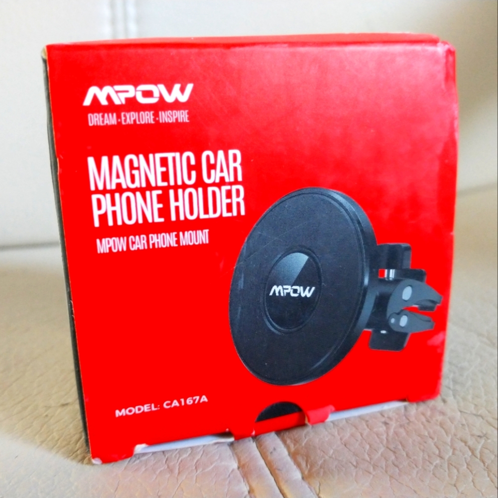 Magnetic car phone holder